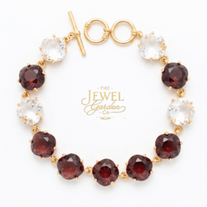 The Rose Garden Collection - Indian Red & Clear Crystal Bracelet