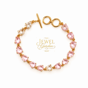 Pink Teardrop Crystal Bracelet