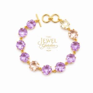 The Lavender Garden Collection - Mauve, Pink & Clear Crystal Bracelet