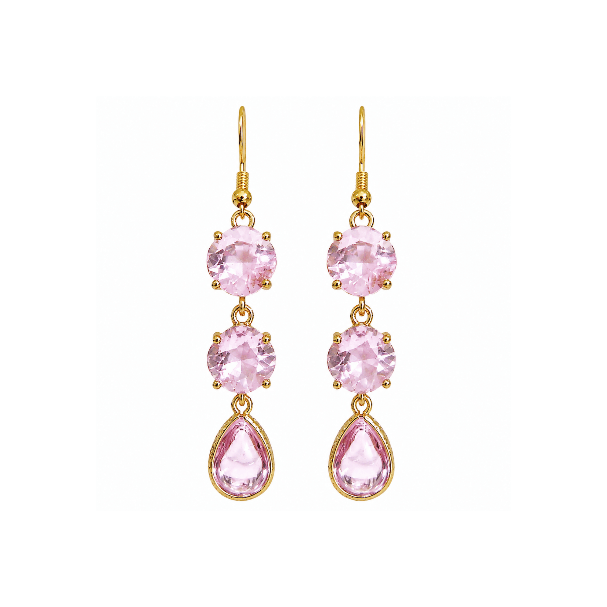 Blush Pink Sparkly Crystal Drop Earrings — From Our Rose Garden Collection - Image 8