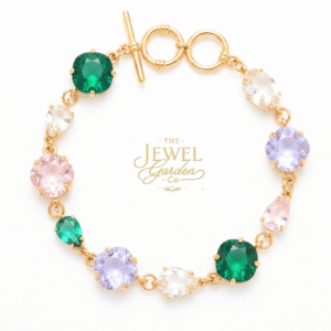 The Secret Garden Collection - Pink, Green, Mauve & Clear Crystal Bracelet